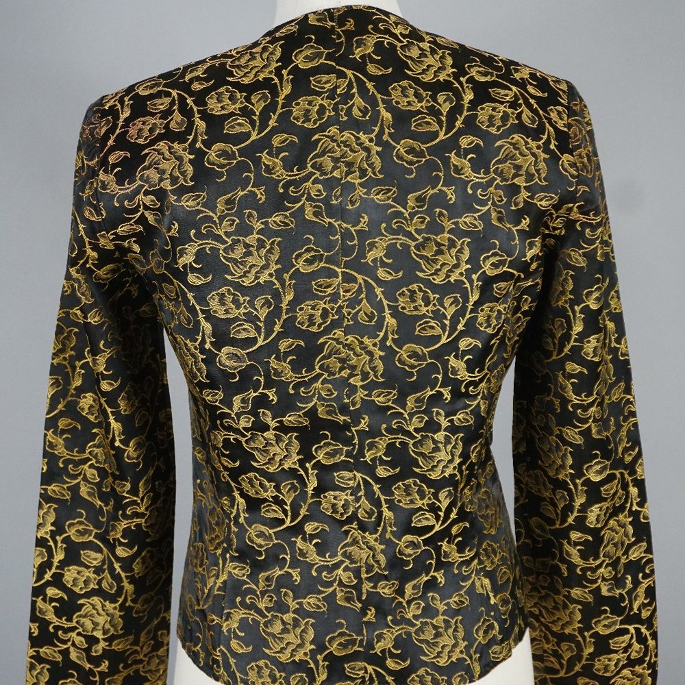 Vintage Early 80's Jacket Black & Gold Medium - Picture 4 of 9